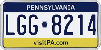 PA license plate LGG8214