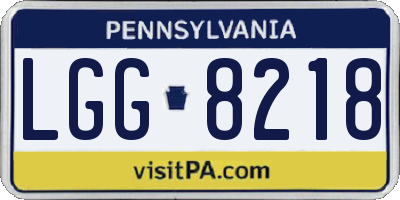 PA license plate LGG8218