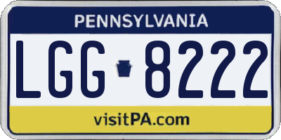PA license plate LGG8222