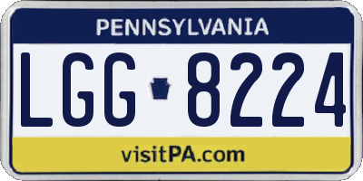 PA license plate LGG8224
