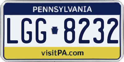 PA license plate LGG8232