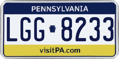 PA license plate LGG8233