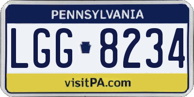 PA license plate LGG8234