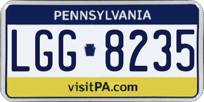 PA license plate LGG8235