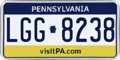 PA license plate LGG8238