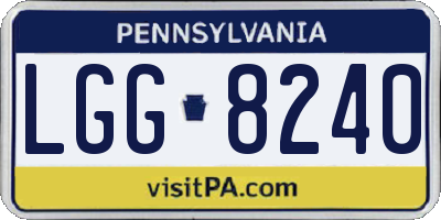 PA license plate LGG8240