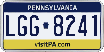 PA license plate LGG8241