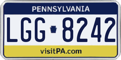 PA license plate LGG8242