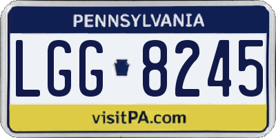 PA license plate LGG8245