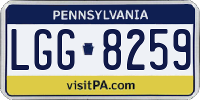 PA license plate LGG8259