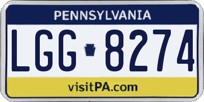 PA license plate LGG8274