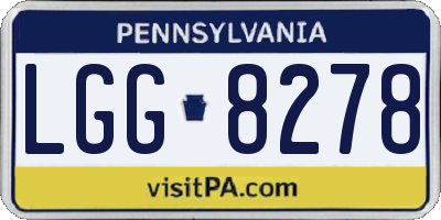 PA license plate LGG8278