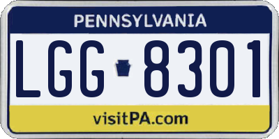 PA license plate LGG8301