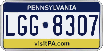 PA license plate LGG8307