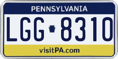 PA license plate LGG8310