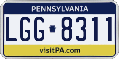 PA license plate LGG8311