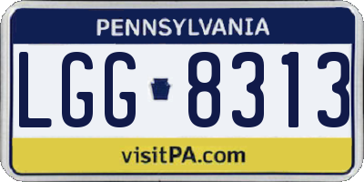 PA license plate LGG8313