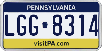 PA license plate LGG8314
