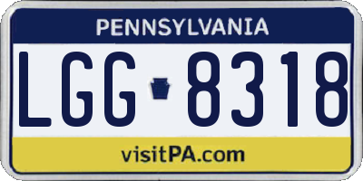 PA license plate LGG8318