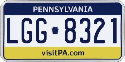 PA license plate LGG8321