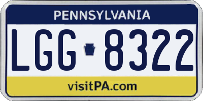 PA license plate LGG8322