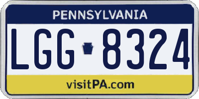 PA license plate LGG8324