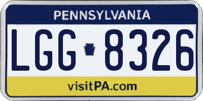 PA license plate LGG8326