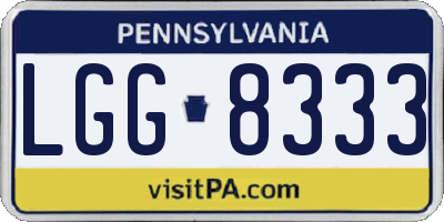 PA license plate LGG8333