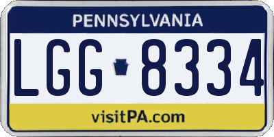 PA license plate LGG8334