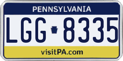 PA license plate LGG8335