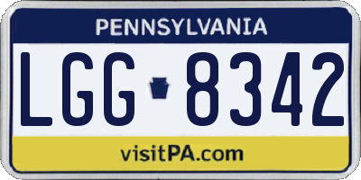 PA license plate LGG8342