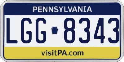 PA license plate LGG8343