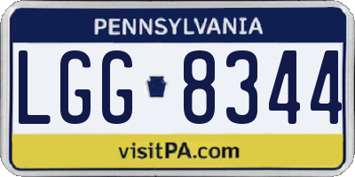 PA license plate LGG8344