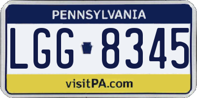 PA license plate LGG8345