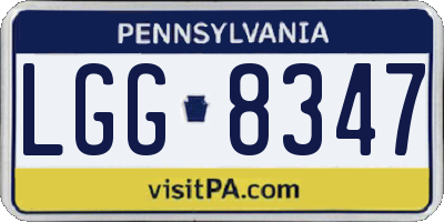 PA license plate LGG8347