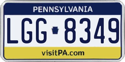 PA license plate LGG8349