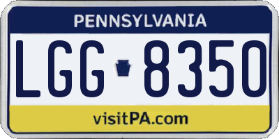 PA license plate LGG8350