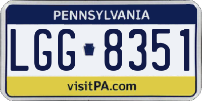 PA license plate LGG8351