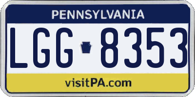 PA license plate LGG8353