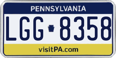 PA license plate LGG8358