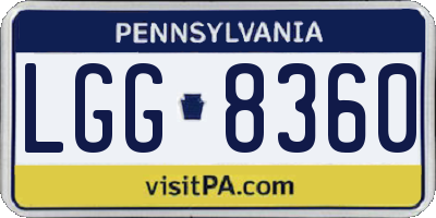 PA license plate LGG8360