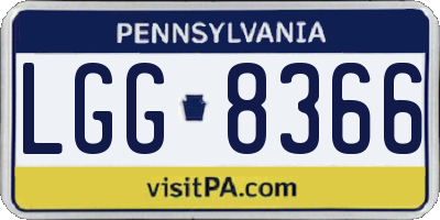 PA license plate LGG8366