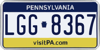 PA license plate LGG8367