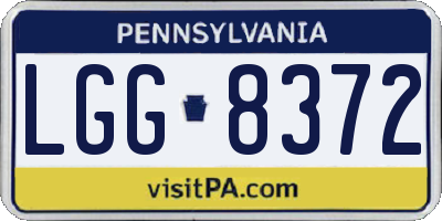 PA license plate LGG8372