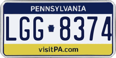 PA license plate LGG8374