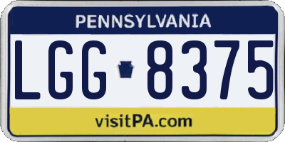 PA license plate LGG8375