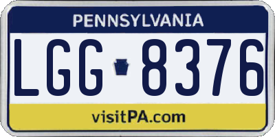 PA license plate LGG8376