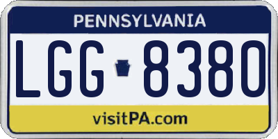 PA license plate LGG8380