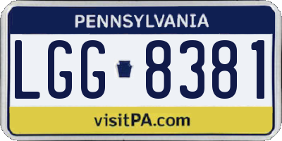 PA license plate LGG8381