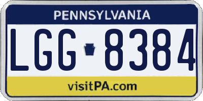 PA license plate LGG8384